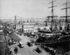 Horse-Drawn Express Wagons Moored Ships And Piers At New York City'S South Street Seaport New York In 1901. Lc-D4-12681 History - Item # VAREVCHISL023EC073