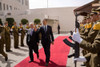 President Barack Obama Walks With President Mahmoud Abbas Of The Palestinian Authority. Ramallah History - Item # VAREVCHISL039EC719