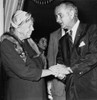 Eleanor Roosevelt Shaking Hands With Democratic Vice Presidential Candidate Senator Lyndon Johnson History - Item # VAREVCHISL033EC413
