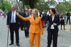 Hillary Clinton Waves To The Crowd During Her Walk With Australian Prime Minister Julia Gillard In Melbourne. Nov. 7 2010. History - Item # VAREVCHISL026EC238