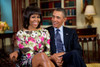 President Barack And Michelle Obama In The Library Of The White House History - Item # VAREVCHISL039EC758