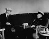 World War Ii. Us President Franklin Delano Roosevelt Talks With British Prime Minister Winston Churchill Enroute To Yalta Conference History - Item # VAREVCPBDFRROEC017