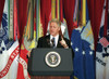 President Clinton Delivers An Internationally Televised Speech From The Pentagon Warning Saddam Hussein And Explaining Why Military Action May Be Required Against Iraq. Feb. 17 1998. History - Item # VAREVCHISL029EC009