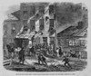 New York City. A Group Of People Gathered Outside Tenement House Watch Men Carry Out A Coffin In The Street History - Item # VAREVCHCDLCGEEC087