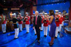 First Lady Michelle Obama Surprises David Letterman With The United States Marine Band. They Were Taping For The Final 'The Late Show With David Letterman' In New York City History - Item # VAREVCHISL040EC209