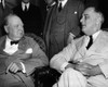 World War Ii. British Prime Minister Winston Churchill With Us President Franklin Delano Roosevelt Meeting For The Pacific War Council History - Item # VAREVCPBDFRROEC040