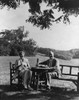 Franklin And Eleanor Roosevelt On The South Lawn At Hyde Park Ny. August 16 1933. History - Item # VAREVCHISL032EC049