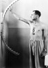 Physical Therapy Patient Using Finger Walker To Increase Flexibility And Range Of Motion In Shoulder. Ca. 1950. History - Item # VAREVCHISL015EC112