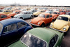 Imported Volkswagen Beetles On An American Pier. These German Cars Japanese Cars Were Among The Millions Imported To Compete With The Large Gas Guzzling American Cars. Ca.1973-75. History - Item # VAREVCHISL031EC194