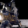 Apollo 12 Astronaut Alan Bean Starts Down The Ladder Of The Lunar Module 'Intrepid' To Join Commander Charles Conrad On The Moon Surface. Nov. 19 History - Item # VAREVCHISL034EC069