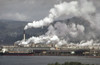 Air Pollution Is Visible From The Weyerhaeuser Paper Mills And Reynolds Metal Plant Both Located In Longview Washington On The Columbia River. Ca. 1973-75. History - Item # VAREVCHISL031EC259