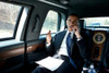 Barack Obama Talks To A Member Of Congress While Traveling In The Presidential Limousine En Route To George Mason University To Speak On Health Insurance Reform. March 19 2010. History - Item # VAREVCHISL025EC158