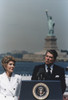 President Reagan Giving A Speech On The Centennial Of The Statue Of Liberty Governor'S Island New York. July 4 1986. Po-Usp-Pat-ReaganNa-12-0090M History - Item # VAREVCHISL023EC085