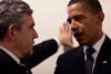 President Obama Confers With British Prime Minister Gordon Brown Following The Un Security Council Meeting New York City. Sept. 24 2009 History - Item # VAREVCHISL026EC275