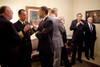 President Obama Talks With Admiral Michael Mullen Prior To A Speech On Afghanistan And Pakistan. March 27 2009. In The Background Are Jim Jones Hillary Clinton Richard Holbrooke And Robert Gates. History - Item # VAREVCHISL026EC237
