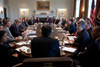 President Barack Obama And Cabinet Listen As Chief Of Staff Jack Lew History - Item # VAREVCHISL040EC265