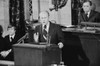 President Gerald Ford Addressing Congress As Speaker Of The House Carl Albert Looks On. Oct. 8 1974. History - Item # VAREVCHISL030EC031