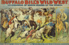 Buffalo Bill'S Wild West Show Poster Showing Cowboys Rounding Up Cattle. The Use Of The Term "Rough Riders History - Item # VAREVCHISL006EC068
