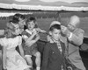 President And Mamie Eisenhower With Their Three Oldest Grandchildren. L-R On The Golf Cart Barbara Anne History - Item # VAREVCHISL038EC916