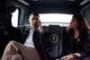 President Obama In The Presidential Limousine With Chief Of Staff For Policy Mona Sutphen While Traveling To Richmond Virginia For A Campaign Event. Sept. 29 2010. History - Item # VAREVCHISL027EC128