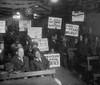 African Americans And Whites At A Communist Meeting Before A Protest Demonstration. Ca. 1919-1920. Signs Displayed Read Fight Police Brutality We Demand Work Or Wages Workers Join The Party Of Your Class History - Item # VAREVCHISL040EC889