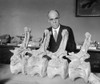 Prof. Charles Gilmore Of Smithsonian Institution With Fossil Bones Of A Diplodochus Dinosaur History - Item # VAREVCHISL043EC197