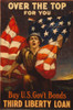 American 1918 Ww1 Poster Of A Soldier Clutching An American Flag. Poster Reads Over The Top For You - Buy U.S. Gov'T Bonds History - Item # VAREVCHISL035EC026