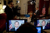 President Barack Obama Conducting Interviews In The Map Room Of The White House March 30 2009. History - Item # VAREVCHISL025EC204