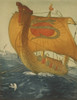 The Dragon Ship. Viking Ship At Sea. Etching By John Taylor Arms 1922. History - Item # VAREVCHISL022EC043