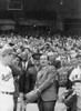 Pres. Richard Nixon Tossing 'First Pitch' At Senators' Opening Game With New York Yankees. Manager Ted Williams Is At Left Senators Owner Bob Short At Right. Wash History - Item # VAREVCHISL040EC564
