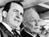 Former Vice President Richard Nixon And Former President Dwight Eisenhower At The Hoover 91St Birthday Remembrance. Hoover Died The Previous Year. August 10 History - Item # VAREVCCSUA000CS195