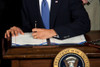 President Barack Obama Signs The Health Insurance Reform Bill In The East Room Of The White House March 23 2010. History - Item # VAREVCHISL025EC174