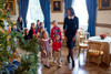 First Lady Michelle Obama With Children Of Military Families By The White House Christmas Tree. Nov. 30 History - Item # VAREVCHISL039EC769