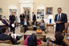 President Obama'S Staff Carry In Their Chairs Before An Oval Office Meeting. Feb. 7 History - Item # VAREVCHISL040EC289