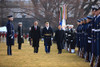 President Obama And Chinese President Hu Jintao Review The Troops On The South Lawn Of The White House. Army Colonel David Anders Provides Escort. Jan. 19 2011. History - Item # VAREVCHISL026EC211
