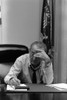 President Lyndon Johnson Making Notes In Cabinet Room Meeting. Four Days Later History - Item # VAREVCHISL033EC105