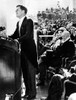 President John Kennedy Delivering His Inaugural Address. Outgoing President Dwight Eisenhower History - Item # VAREVCCSUA001CS226