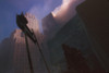 Fire Fighter At Base Of Burning Wtc 6 Following The North Tower Collapse. Dense Dust And Smoke Block Sunlight. At Far Left Is The New York Telephone Company Building History - Item # VAREVCHISL040EC065