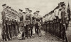World War 1. King George V Inspects New Recruits Of The British Army Who Will Soon Be Sent To The Western Front In France. At Right In The Officers' Group Is The Secretary Of War History - Item # VAREVCHISL034EC689