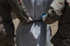 U.S. Sailors Both Grasping The Chain Around A Detainee'S Waist Escort Him To A Legal Appointment At Camp Delta Guantanamo Bay Naval Base Cuba. May 5 2009. History - Item # VAREVCHISL024EC277