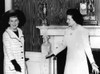 Former First Lady Mamie Eisenhower Is Welcomed By Lady Bird Johnson For The Annual Luncheon For The Senate Ladies. The Occasion Used The New White House China For The First Time. May 23 History - Item # VAREVCCSUA000CS224