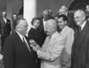 President Eisenhower Presents The National Security Medal To Fbi Director J. Edgar Hoover. Ceremony Attended By A Cabinet Group Which Included Oveta Culp Hobby History - Item # VAREVCHISL038EC987