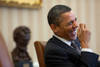 President Barack Obama Laughs During A Meeting In The Oval Office. Jan. 24 2011. History - Item # VAREVCHISL025EC138