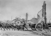 Six British Soldiers Pull A Gun Into Position Amid Ruins In France During World War 1. 1915-1918. History - Item # VAREVCHISL043EC344