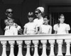 The Royal Family Watching The U.S. Air Force Band Perform From The Palace Balcony. L-R Prince Rainier Of Monaco Holding Princess Stephanie History - Item # VAREVCHBDROYACS001