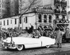 Newly Inaugurated President Dwight Eisenhower Waves To Crowds From An Open Car. First Lady Mamie Eisenhower Sits In The Cadillac Limousine History - Item # VAREVCHISL039EC048
