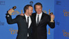 Bryan Cranston, Aaron Paul In The Press Room For 71St Golden Globes Awards - Press Room, The Beverly Hilton Hotel, Los Angeles, Ca January 12, 2014. Photo By Linda WheelerEverett Collection Celebrity - Item # VAREVC1412J16A1026