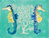 Blue Seahorses on Coral Poster Print by Julie DeRice - Item # VARPDX10272A