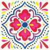 Floral Fiesta White Tile V Poster Print by Laura Marshall - Item # VARPDX41524