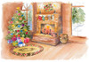 Santas Fireplace and Tree Scene Poster Print by Lanie Loreth - Item # VARPDX12809